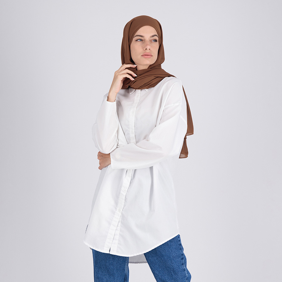 Chiffon Hijab - Brown Chiffon (with Underscarf)