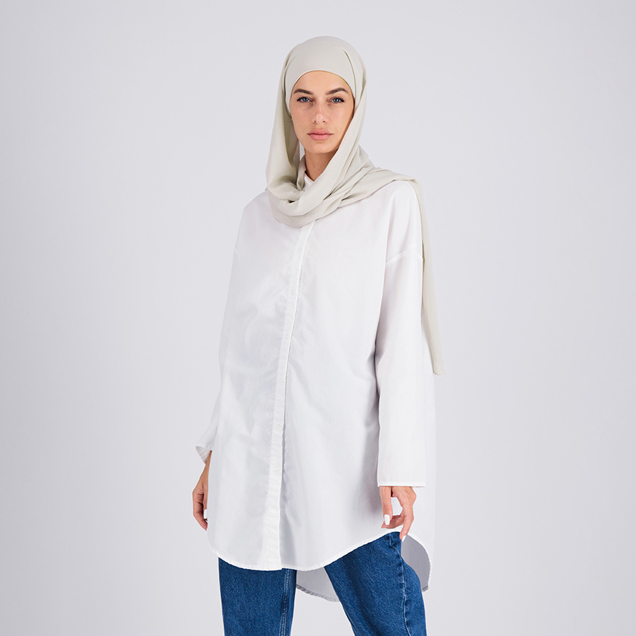 Chiffon Hijab - Light Gray Chiifon (with Underscarf)