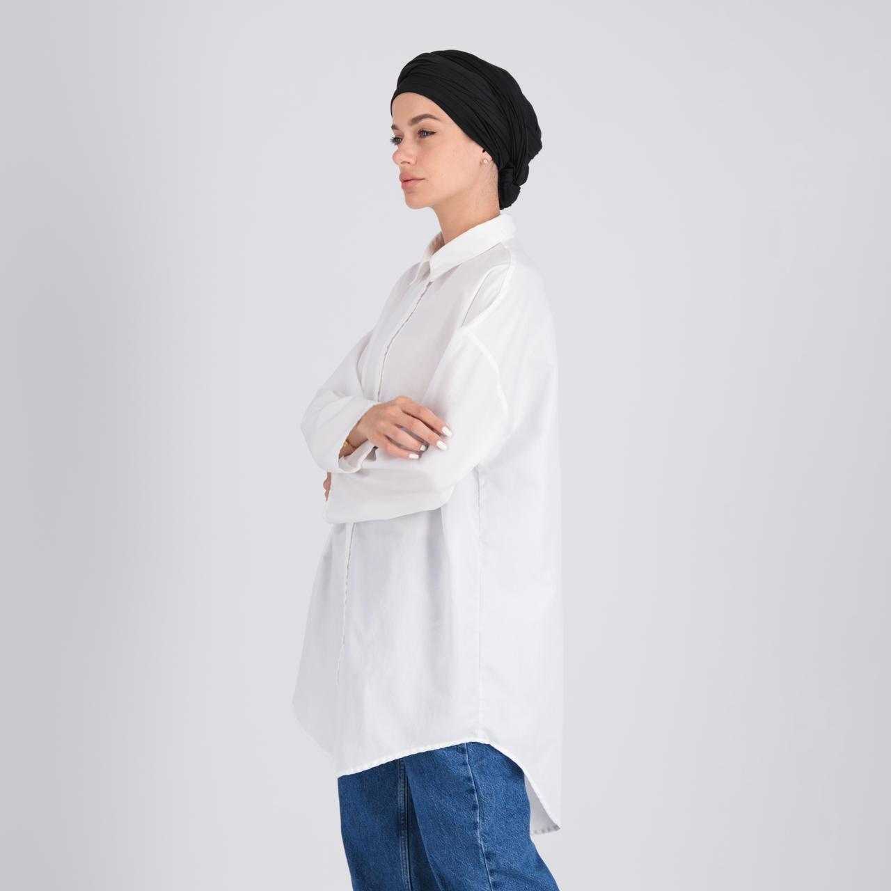 Cotton Hijab - Black Cotton (with Underscarf)