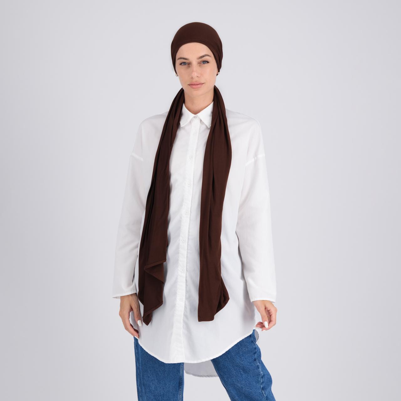 Cotton Hijab - Brown Cotton (with Underscarf)