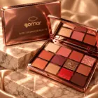 GOMAR Nude Eyeshadow Palette with 12 shades and rose-gold packaging