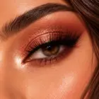 Copper shimmer eyeshadow look created with the GOMAR Nude Eyeshadow Palette