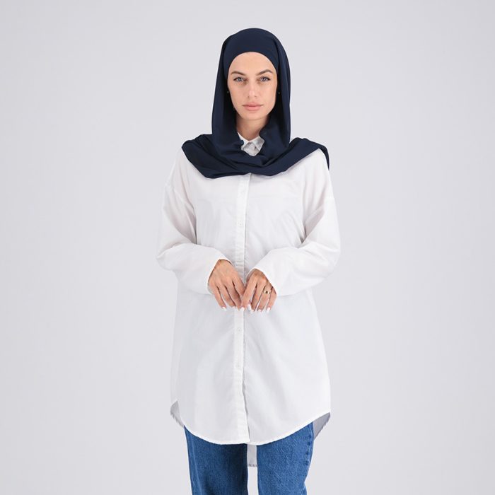 Chiffon Hijab - Navy Blue Chiffon (with Underscarf)