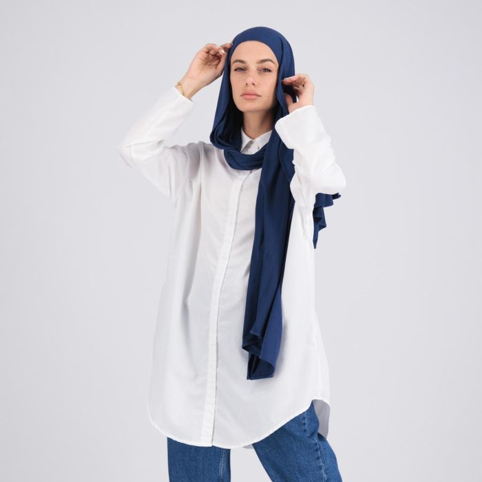 Cotton Hijab - Petrol Blue Cotton (with Underscarf)