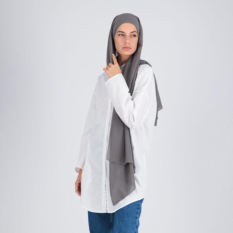 Dark gray chiffon (with underscarf)