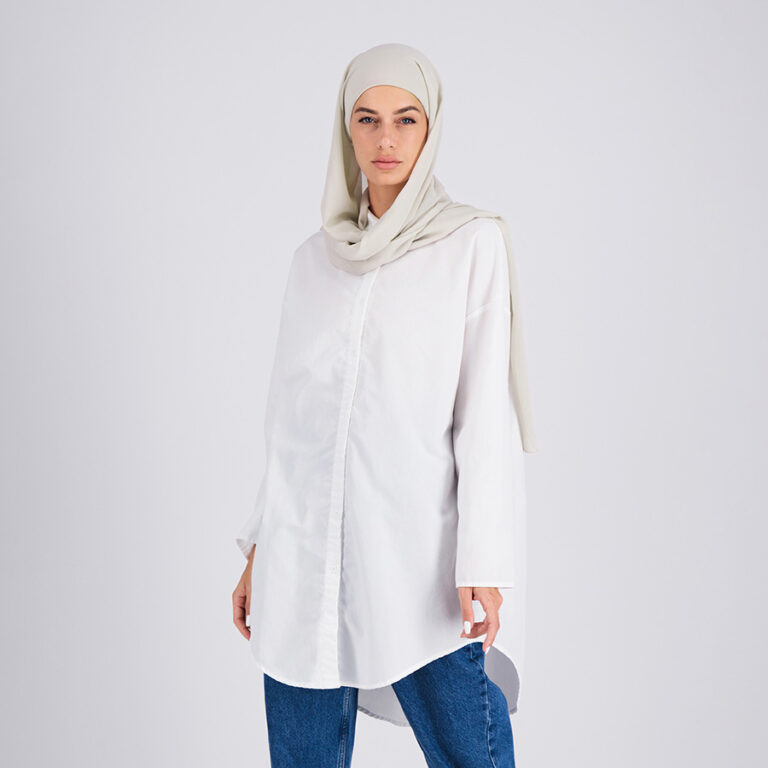 Light gray chiifon (with underscarf)