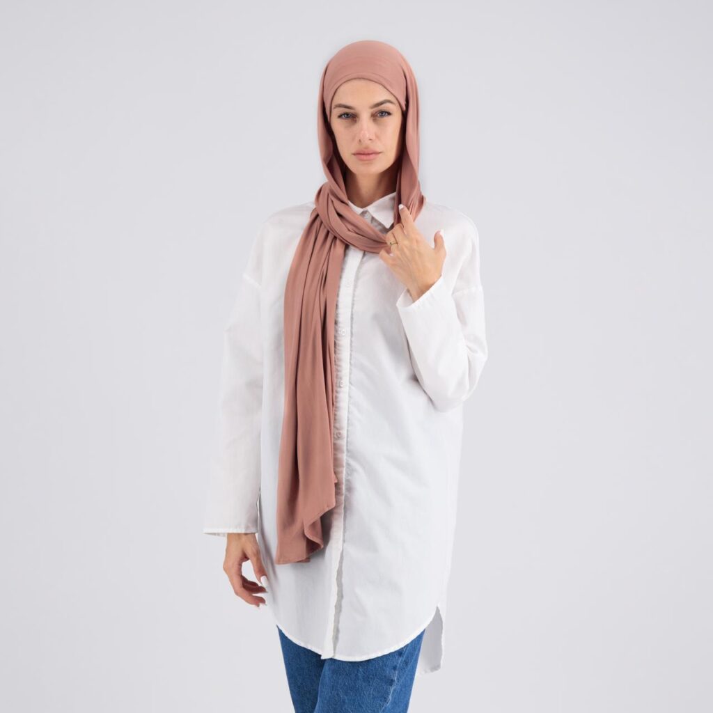 Nude pink cotton (with underscarf)